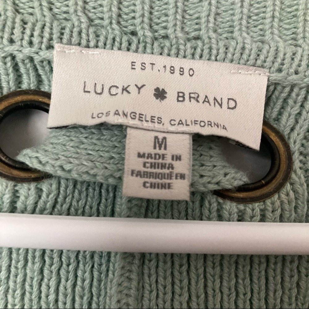Lucky Brand Lace Up Back Boho Sweater - Picture 4 of 6